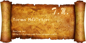 Torma Márton névjegykártya